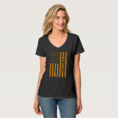 Mannen  bij Amerikaanse vlag bij oom vader's T-shirt (Voorkant volledig)