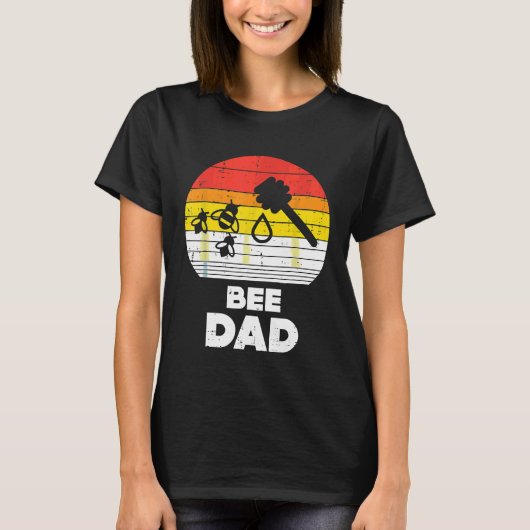 Mannen Bij Vader Retro Imkerij Imker Api T-shirt (Voorkant)