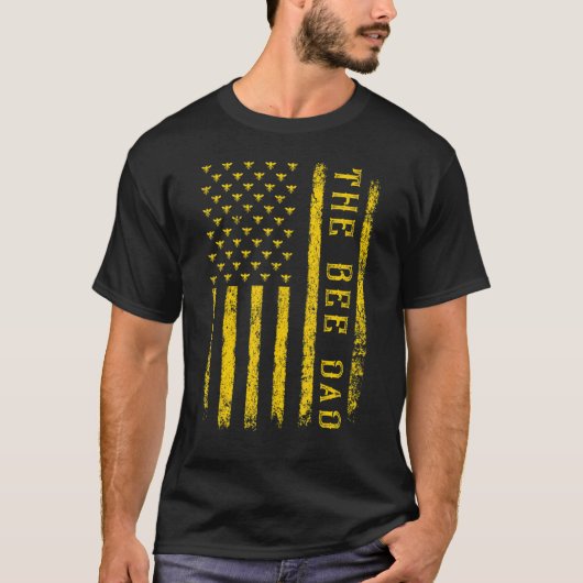 Mannen bijen, Amerikaans vlaggen van de bijenvade T-shirt (Voorkant)