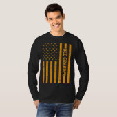 Mannen bijen Amerikaanse vlag grootvader T-shirt (Voorkant volledig)