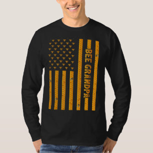 Mannen bijen Amerikaanse vlag grootvader T-shirt