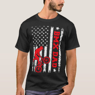 Mannen Bike Rider  Amerikaanse vlag BMX Papa Fath T-shirt