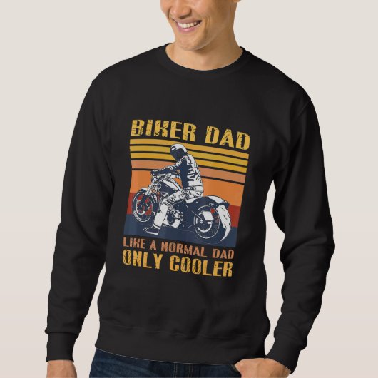 Mannen Biker Pa Motorcycle Fathers Day Design voor Trui (Voorkant)