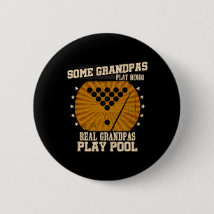 Mannen Biljart Opa Shirt - Real Grandpas Play Ronde Button 5,7 Cm