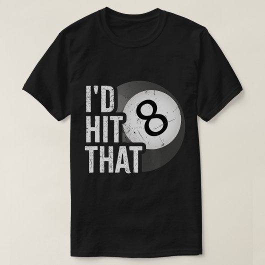 Mannen Billiards Funny ID Hit die Pool Balls Playe T-shirt (Design voorkant)