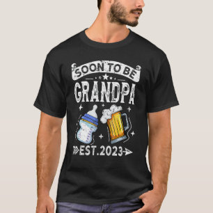 Mannen binnenkort opa 2023  retro nieuwe da t-shirt