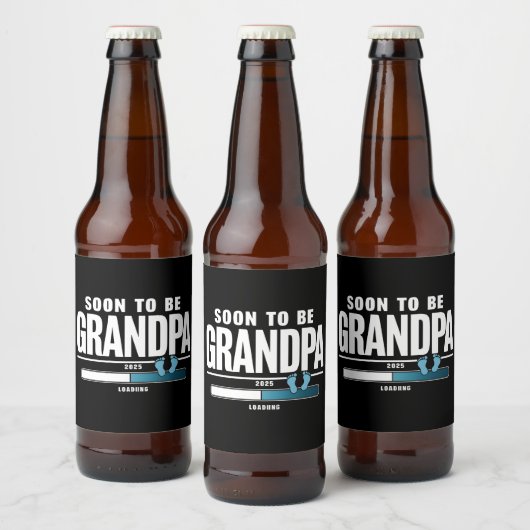 Mannen binnenkort opa EST. 2025 nieuwe opa Bier Etiket (Flessen)