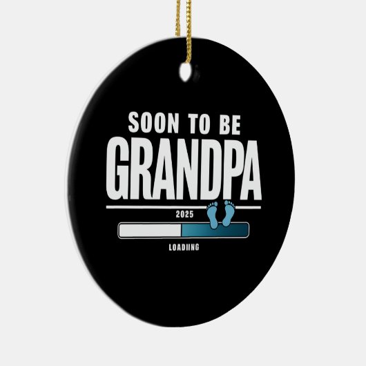 Mannen binnenkort opa EST. 2025 nieuwe opa Keramisch Ornament (Rechts)