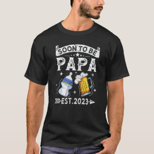 Mannen binnenkort Papa 2023 retroflector nieuwe v T-shirt