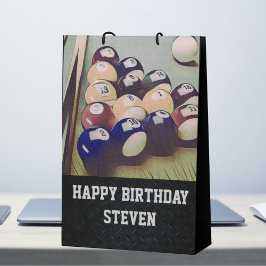 Mannen Birthday Billiards Medium Cadeauzakje