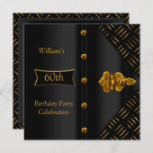 Mannen Birthday Elegant Gold Black Kaart (Voorkant / Achterkant)