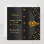Mannen Birthday Elegant Gold Black Kaart (Voorkant)