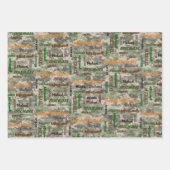 Mannen Birthday Herhalingsnaam set van 3 Inpakpapier Vel (Voorkant 3)