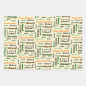 Mannen Birthday Herhalingsnaam set van 3 Inpakpapier Vel (Voorkant 2)