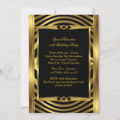 Mannen Birthday Metal Gold Kaart (Achterkant)