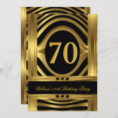 Mannen Birthday Metal Gold Kaart (Voorkant / Achterkant)