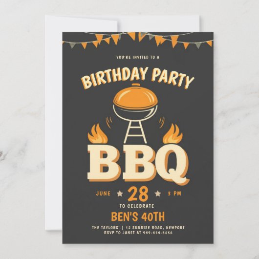 Mannen Birthday Party Ideeën Achtertuin Rustiek Kaart (Voorkant)