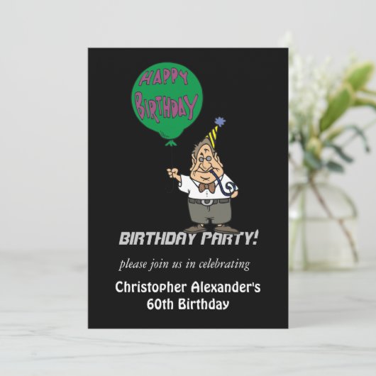 Mannen Birthday Party Kaart (Staand voorkant)