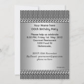 Mannen Birthday Party Silver Metal Search Chrome Kaart (Achterkant)