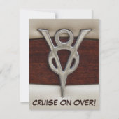 Mannen Birthday V8 Chrome Emblem Kaart (Voorkant)