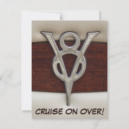 Mannen Birthday V8 Chrome Emblem Kaart (Voorkant)