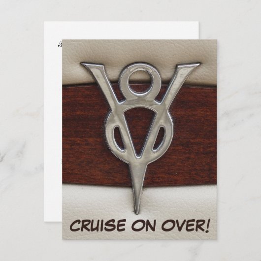 Mannen Birthday V8 Chrome Emblem Kaart (Voorkant / Achterkant)