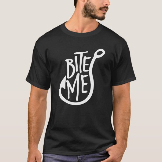 Mannen Bite me, grappige Mannen Vist T-shirt (Voorkant)