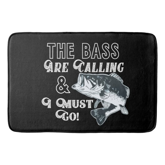 Mannen Black Bass Vist Quote Bathmat Badmat (Voorkant)