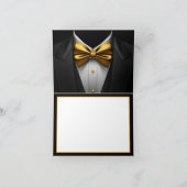 Mannen Black Gold Tuxedo verjaardagsfeestje Bedankkaart (Binnen)
