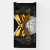Mannen Black Gold Tuxedo verjaardagsfeestje Spandoek (Verticaal)