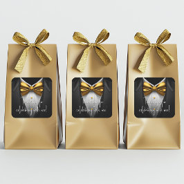 Mannen Black Gold Tuxedo verjaardagsfeestje Vierkante Sticker