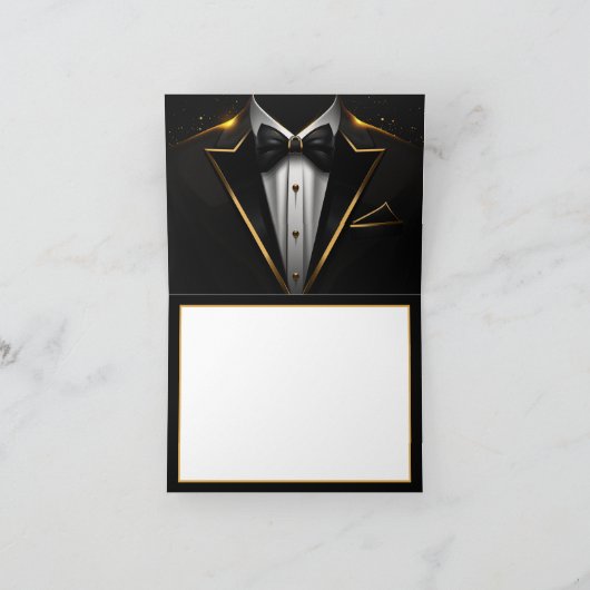 Mannen Black Gold verjaardagsfeestje Bedankkaart (Binnen)