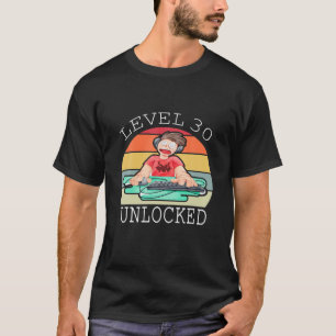 Mannen Black Level30 Unlocked Funny Video Gamer 30 T-shirt