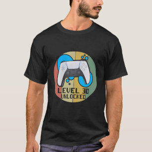 Mannen Black Level30 Unlocked Funny Video Gamer 30 T-shirt