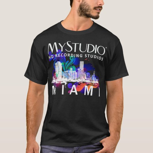 Mannen Black Miami T-Shirt (Voorkant)