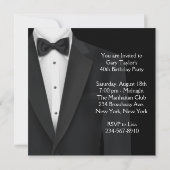 Mannen Black Red Tuxedo verjaardagsfeestje Kaart (Achterkant)