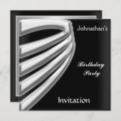 Mannen Black Silver Party Invitation bewaar de dat Save The Date (Voorkant / Achterkant)