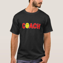 Mannen Black Softball Coach T-shirt