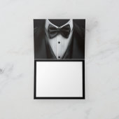 Mannen Black White Tuxedo verjaardagsfeestje Bedankkaart (Binnen)
