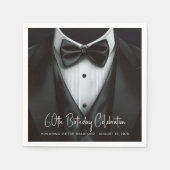 Mannen Black White Tuxedo verjaardagsfeestje Servet (Voorkant)