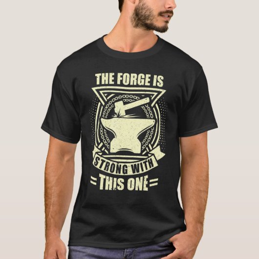 Mannen Blacksmith Hammer Blacksmithing Forge Smede T-shirt (Voorkant)