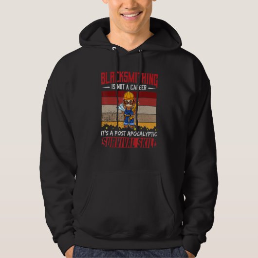 Mannen Blacksmith is geen loopster die het overlev Hoodie (Voorkant)