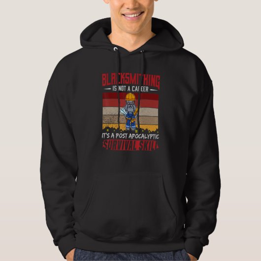 Mannen Blacksmith is geen loopster die het overlev Hoodie (Voorkant)