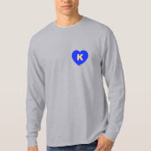 Mannen Blauw & Goud K-Hart T-shirt met lange mouwe (Voorkant)