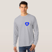 Mannen Blauw & Goud K-Hart T-shirt met lange mouwe (Voorkant volledig)