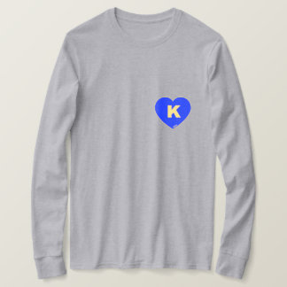 Mannen Blauw & Goud K-Hart T-shirt met lange mouwe