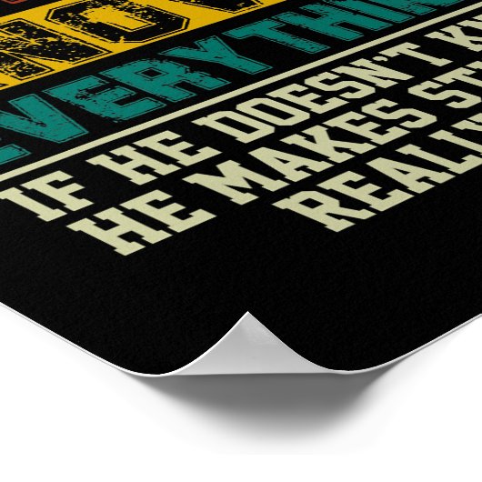 Mannen blauw kent alles wat is poster (Hoek)