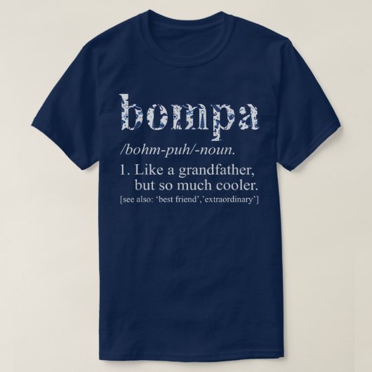 Mannen blauw Stropdas die Cool Bompa als grootvade T-shirt (Design voorkant)