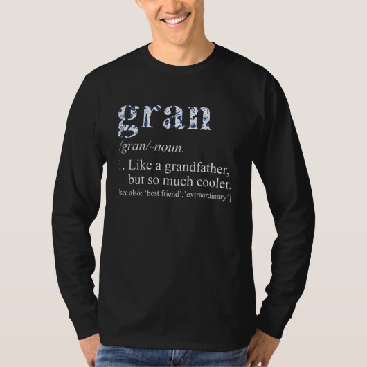 Mannen blauw Stropdas die Cool Gran als grootvader T-shirt (Voorkant)
