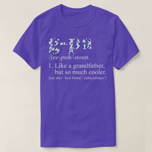Mannen blauw Stropdas die net als grootvader T-shirt (Design voorkant)